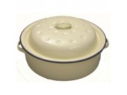 Falcon Enamel Cream Round Roaster (H: 11cm / 4.5" x Dia: 22.5cm / 9" + handles)